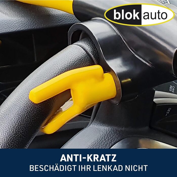 Механічний замок на кермо BLOKAUTO 9595, жовтий, протиугінний пристрій для авто