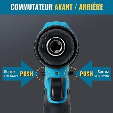 Акумуляторний дриль-шуруповерт 28V з 2 акумуляторами та аксесуарами для дому. 25+3 налаштування крутного моменту, LED-лампа