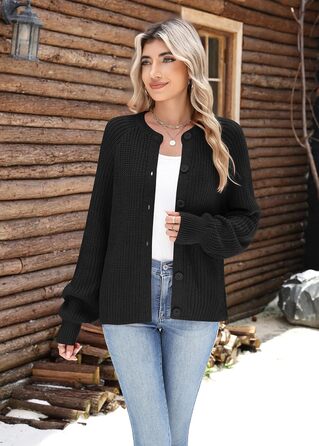 Жіноча в'язана жилетка Zeagoo: короткий кардиган з круглим вирізом, відкритий фасон, з ґудзиками. Елегантний повсякденний стиль (XXL, Чорний)