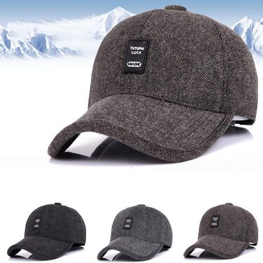 Кепка CLAPE з відворотом на вухах, повна кепка для чоловіків, спортивна шапка в стилі Old School, Dad Hat, в'язана шапка для зими/осені/весни, універсальний розмір (GSDT5-Coffee)