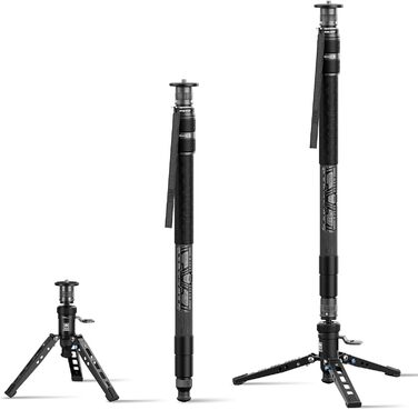 SIRUI Монопод з вуглецевого волокна з системою швидкого кріплення | 165см, професійний, 3-в-1, вантажопідйомність 10кг, для DSLR та відео (SVM-145P)