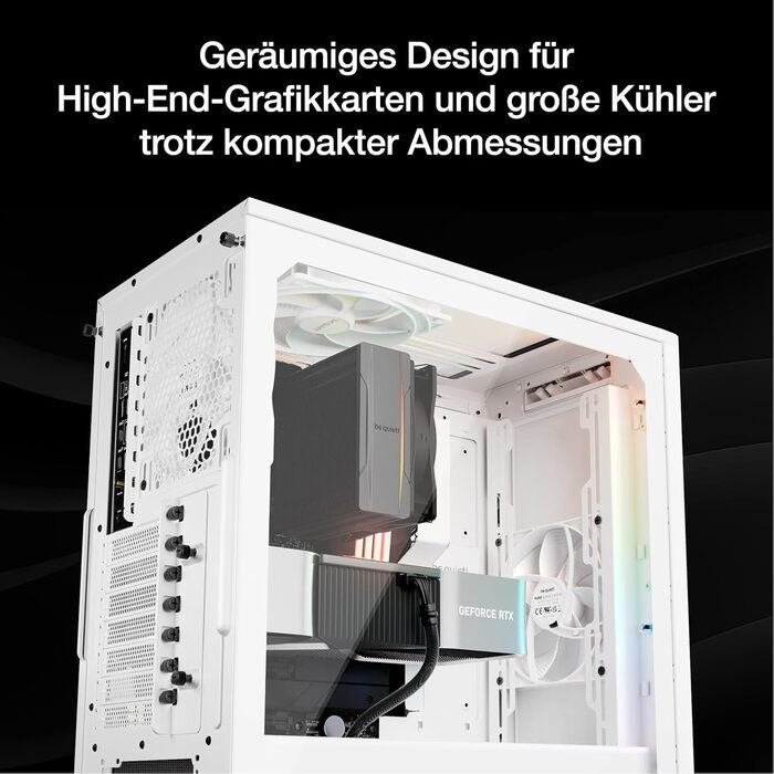 be quiet! Pure Base 501 DX White - корпус ПК з 3 вентиляторами Pure Wings 3 140mm PWM, високий статичний тиск, ARGB-підсвітка