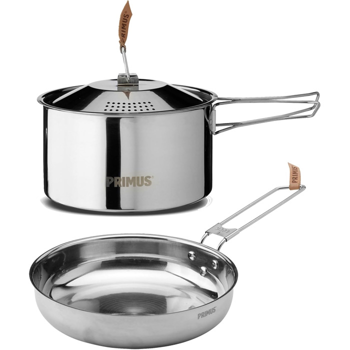 Набір посуду Primus Outdoor Campfire Cookset - нержавіюча сталь, 1.8 л, 21 см, для кемпінгу та приготування їжі на вогні та газових плитах