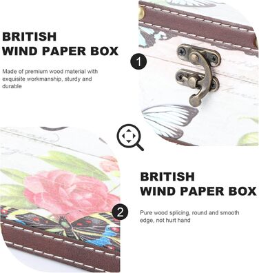 Коробка для серветок вінтажна, органайзер для тканинних серветок, тримач для серветок - для вітальні, ванної кімнати, спальні, офісу (Стиль 1)