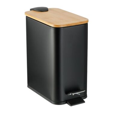 Relaxdays Waste Bin 5 l with Bamboo Lid