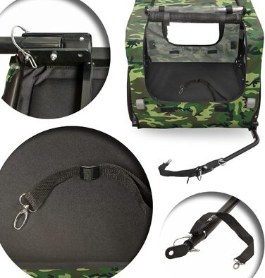 Фаркоп для собак на велосипед, велосипедний фаркоп для собак, з прапорцем та ременем, складаний та легкий у зберіганні в багажнику, кольори: червоний, пісочний, м'ятний, фіолетовий, військовий синій, військовий зелений