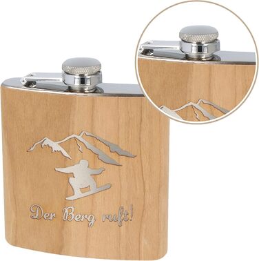 Фляга з нержавіючої сталі з гравіюванням - Оригінальний подарунок для любителів гірськолижного спорту та сноубордингу | Ідеально для афтескі та зимових пригод