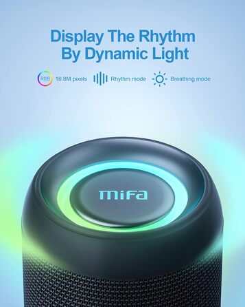 MIFA A90 Bluetooth-колонка: 60W, водонепроникність IPX7, RGB-підсвічування, 30 годин роботи, USB/Micro SD/AUX, True Wireless Stereo, з чохлом та ремінцем