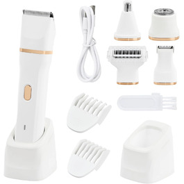Електричний жіночий триммер 5-в-1 для тіла та обличчя, водонепроникний, USB-зарядка