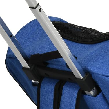 PawHut Рюкзак-переноска для собак і котів 2-в-1 з кишенями, телескопічною ручкою та колесами, 42 x 25 x 25 x 55 см, блакитний