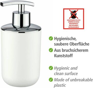 Дозатор мила WENKO Brasil - 0.32 л, пластик (TPE), 7.3 x 16.5 x 9 см