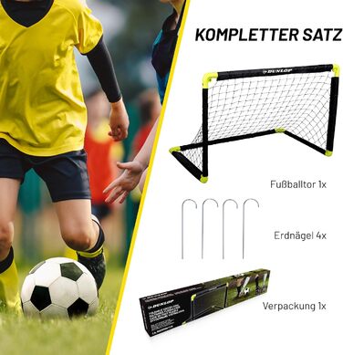 Ворота для футболу Dunlop - складані, чорно-жовті, 2 шт. (99 см) - для дитячих ігор та тренувань у саду та приміщенні
