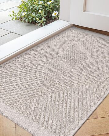 Килимок для дому COLOR&GEOMETRY 50x80 см, бежевий, миючий, для входу, внутрішній та зовнішній, рифлений візерунок