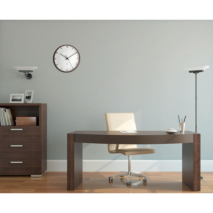 TFA Dostmann Analog Radio Wall Clock, with Wood Frame, Design Wall Clock, Simple, Radio Clock, Multicolor, 98.1097, L 255 x W 46 x H 255 mm