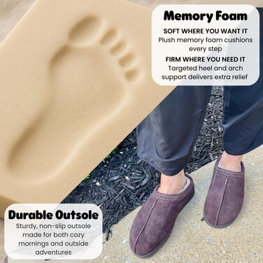 Dearfoams чоловічі тапочки-клоги з замші для дому та вулиці (43 EU, Кофе 2)