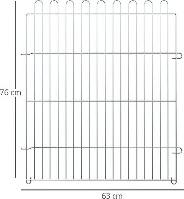 Летворегулятор для собак PawHut - вольєр з 8 панелей, 80 см, для собак, котів, цуценят, срібний (63 x 76 см)