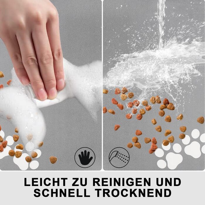 Підкладка під миску для собак та котів, нековзна, чорна 40x60 см. Швидковисихаюча, легко миється. Підкладка для годівниці для тварин