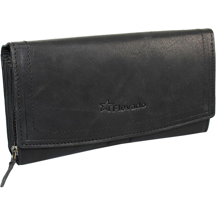 Robust buffalo leather restaurant wallet/billfold with RFID protection and magnetic closure