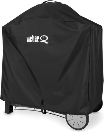 Чохол для гриля Weber Premium Q1000/2000 на підставці або візку, водонепроникний, захист від УФ та вологи, з липучками, чорний