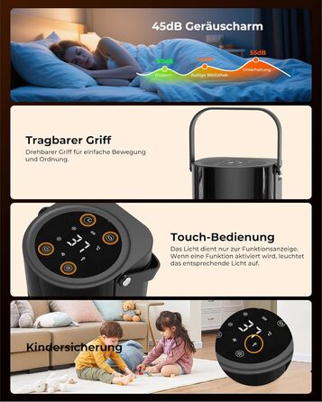 Електричний обігрівач 2000W з PTC-керамічним нагрівачем, тихий, з пульт дистанційного керування, таймером, поворотним механізмом 70° та LED-дисплеєм. Підходить для офісу, спальні, ванної кімнати, дому. Чорний, без полум'я.