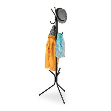 Relaxdays Metal Coat Rack, Black
