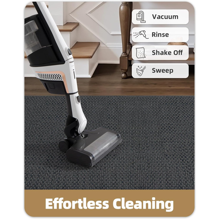 Килимок кухонний неслизький, 61x183 см, сірий, 4 мм, для кухні, перед пральною машиною, коридору