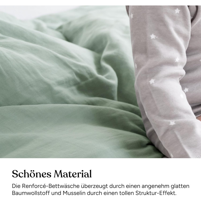 Набір постільної білизни Ehrenkind® з мусліну | 100% органічна бавовна | Standard 100 by Oeko-TEX | 100x135cm + 40x60cm, джинсовий колір