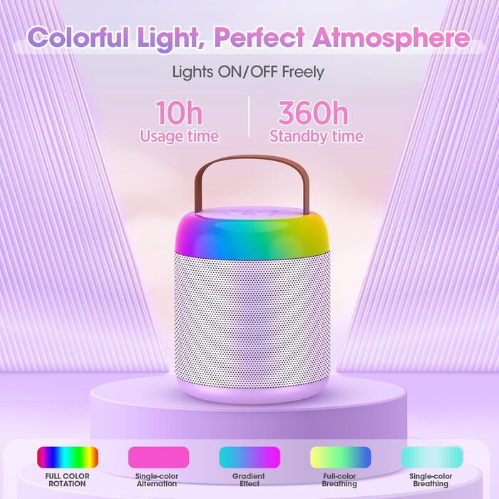 Караоке машина для дітей з 2 мікрофонами, фіолетова. Подарунок для дівчинки 3-12 років. Караоке мікрофон, іграшка для дітей