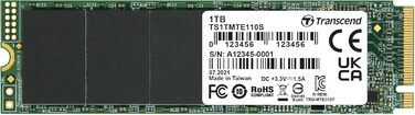 SSD накопичувач Transcend B MTE110S 1TB NVMe PCIe Gen3 x4 M.2 2280 3D TLC NAND