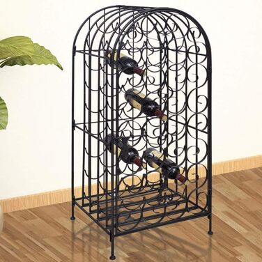 vidaXL Wine Rack 35 Bottles Metal Bottle Rack Bottle Stand Wine Cabinet