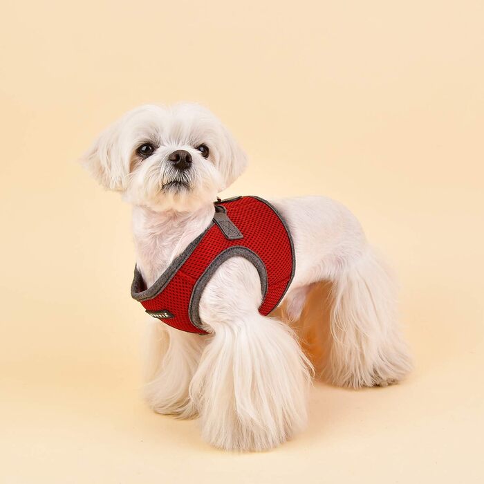 Шлейка для собак Puppia Soft Vest Harness B II Weinrot XL, червона, 110 г