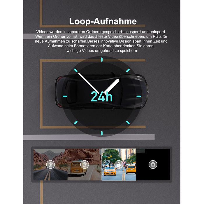 iZEEKER 2.5K Dashcam: Автомобільна відеореєстратор з двома камерами, 1440P, 170° кут огляду, G-сенсор, нічне бачення, паркувальний режим, WDR