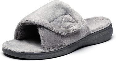 Тапочки SOLLBEAM з підтримкою склепіння стопи, ортопедичні п'ятники, сандалії для жінок (44.5 EU, Gray01)