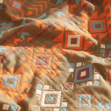 Плед Boho Softexly з 100% бавовни – двостороння муслінова ковдра 150x200 см, м'який плед на диван та покривало на ліжко, естетичний дизайн, ідеально для вітальні та спальні, помаранчево/блакитний (150 x 200 см, стиль модерн)