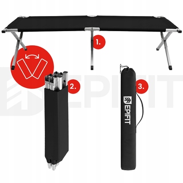 Польове ліжко Epifit 190 см x 72,5 см, чорне