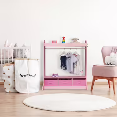 Relaxdays Children's Clothes Rack with Mirror