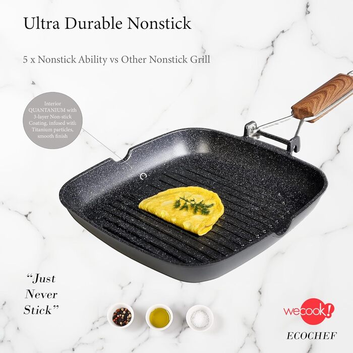 Сковорода-гриль Wecook! Ecochef 24x24 см, алюмінієва з антипригарним покриттям
