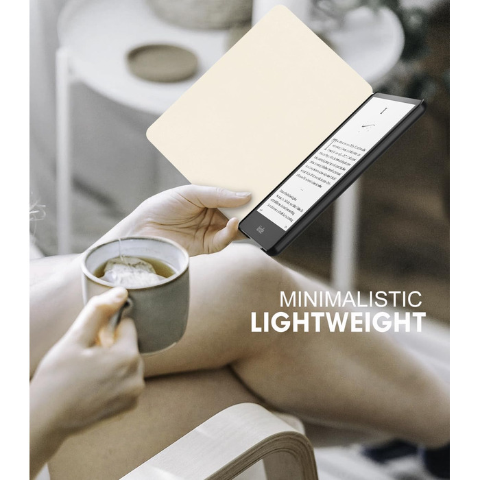 Чохол MoKo для Kindle Paperwhite 12th Gen 2024 та Kindle Colorsoft Signature Edition 2024, PU шкіра, авто-сон/пробудження, сірий ліс (листя)