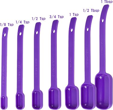 Violetta Measuring Cup and Spoon Set, 15 Pieces, Plastic Measuring Cups, 7 Plastic Measuring Cups and 7 Plastic Measuring Spoons with Leveler, Cute Measuring Cups for Baking and Kitchen