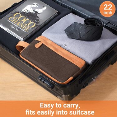 Чоловічий дорожній туалетний набір Elviros: водонепроникний, з PU-шкіри, велика місткість, для подорожей та ванної кімнати (Колір: Коричневий)