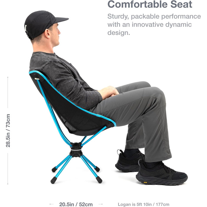 Крісло Helinox Swivel - обертове, легке, чорне