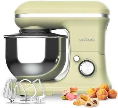 Кухонний комбайн Cecotec Cecomixer 250W з чашею з нержавіючої сталі, 3л, 5 функцій (місити, збивати, перемішувати, монтувати, емульгувати), 6 швидкостей, зелений