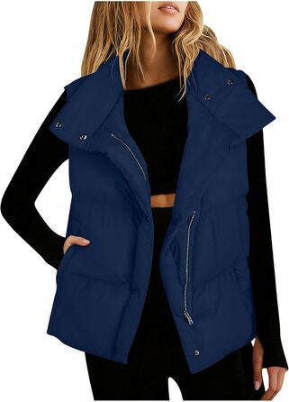 Жіноча куртка з пухом, легка, на блискавці, класичний пуховик, тепла жіноча куртка, коротка, осіння, оверсайз (L, темно-синій)