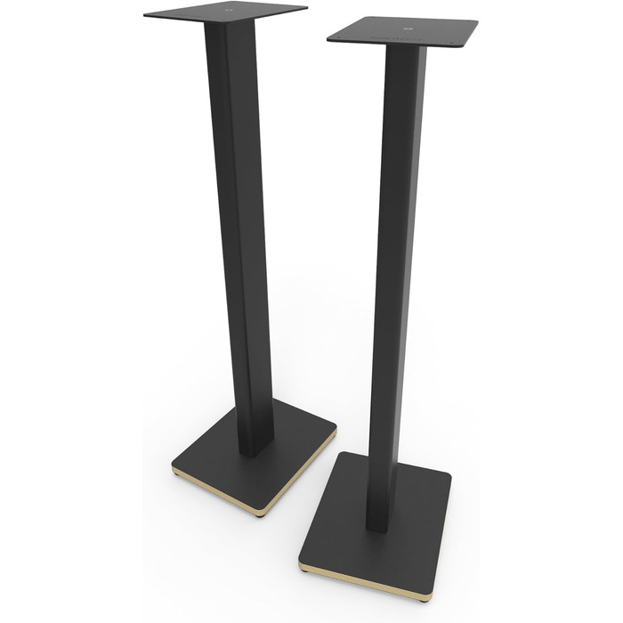 Підлогові стійки для акустики Kanto ST34P - пара, чорний метал, дерев'яний постамент | До 13.6 кг