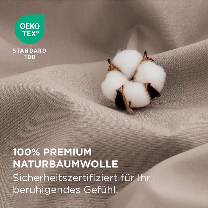 Постільна білизна BEDSURE 135x200 з бавовни, 4-х частинна, сірий колір, комплект з простирадлом та двома наволочками 80x80 см, сертифікат Oeko-Tex, застібка-блискавка (135 x 200 см, хакі)