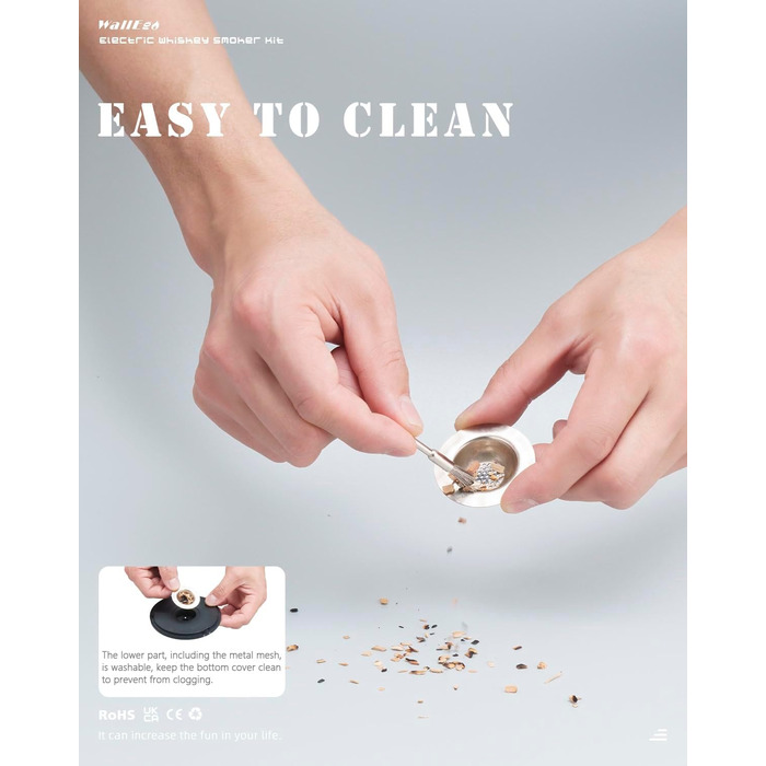 Електричний набір для копчення віскі з 6 ароматами, чанчики для диму, для коктейлів та бурбону, подарунок для батька, чоловіка та поціновувачів віскі