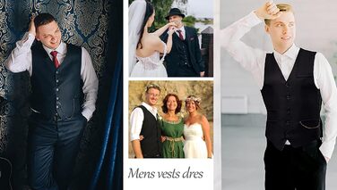 Чоловіча жилетка RONGKIM Showu з паєтками, Slim Fit, для вечірки/весілля, елегантний костюмний стиль, чорна