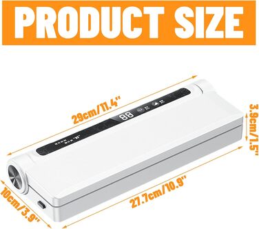 Вакуумний пакувальник з 20 пакетами, запаювач фольги, цифровий таймер, для зберігання сухих, вологих та свіжих продуктів