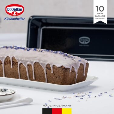 Dr. Oetker Casserole/Bread/Cake Pan, 30 cm Baking - Lovely Enamel, robust, with scratch-resistant enamel sealing, for juicy cakes and hearty breads, Quantity: 1 piece, Color: blue