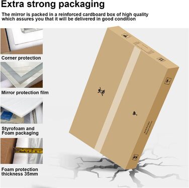 Дзеркало для ванної кімнати з підсвіткою 100x60 см, сенсорне керування, IP65, 3 кольори, функція пам'яті, HD скло, горизонтальне/вертикальне встановлення